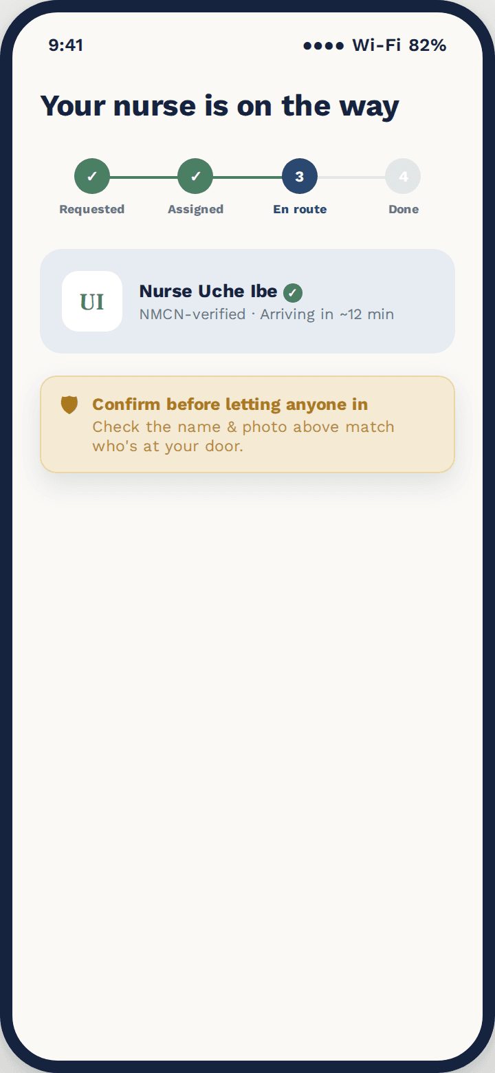 Tend live nurse tracking screen